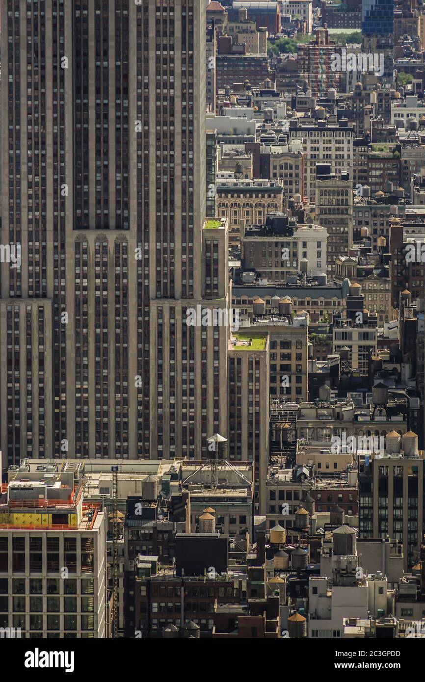 Blick vom Rockefeller Center (Top of the Rock) Empire State Building Stockfoto