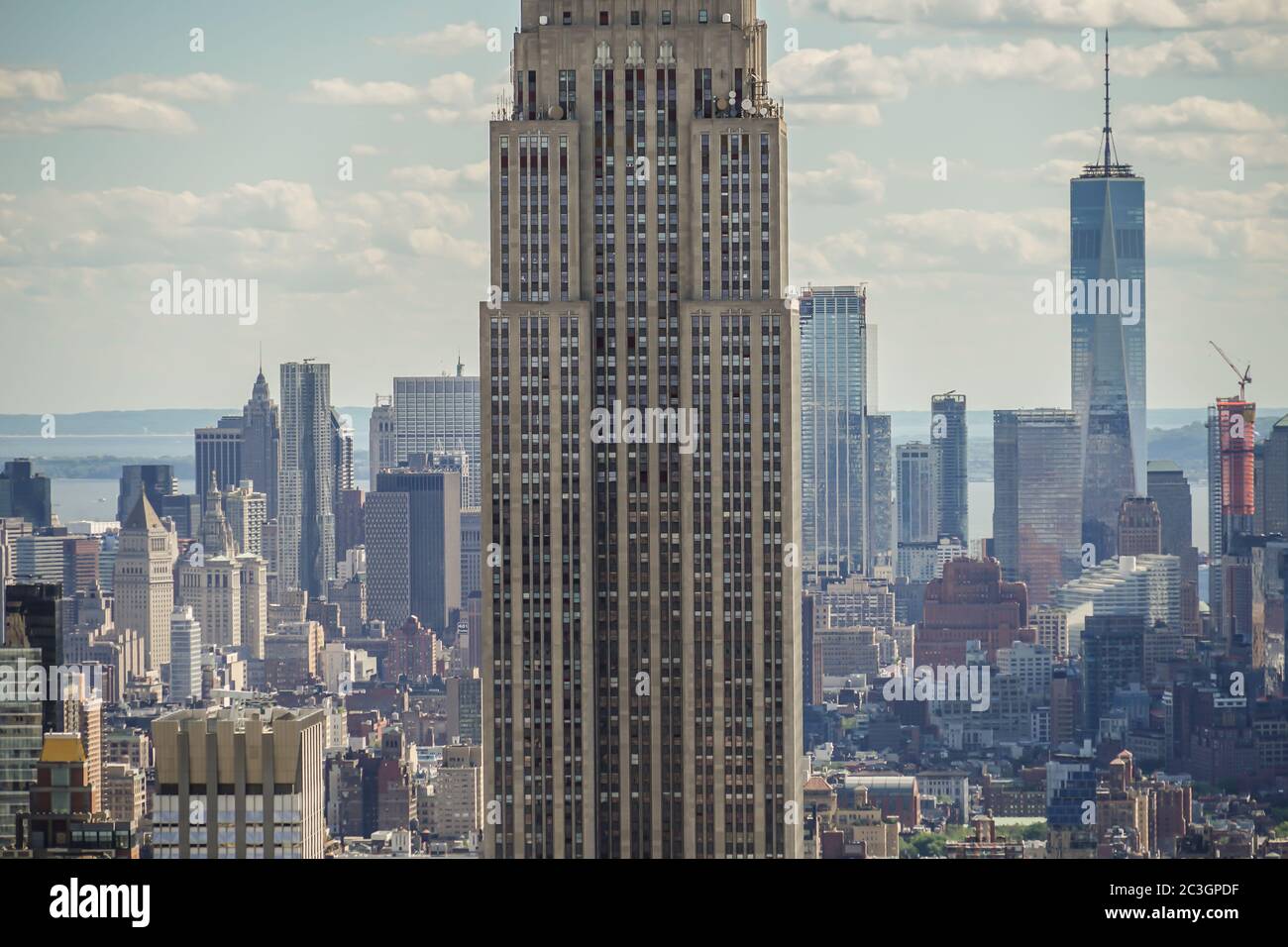 Blick vom Rockefeller Center (Top of the Rock) Empire State Building Stockfoto