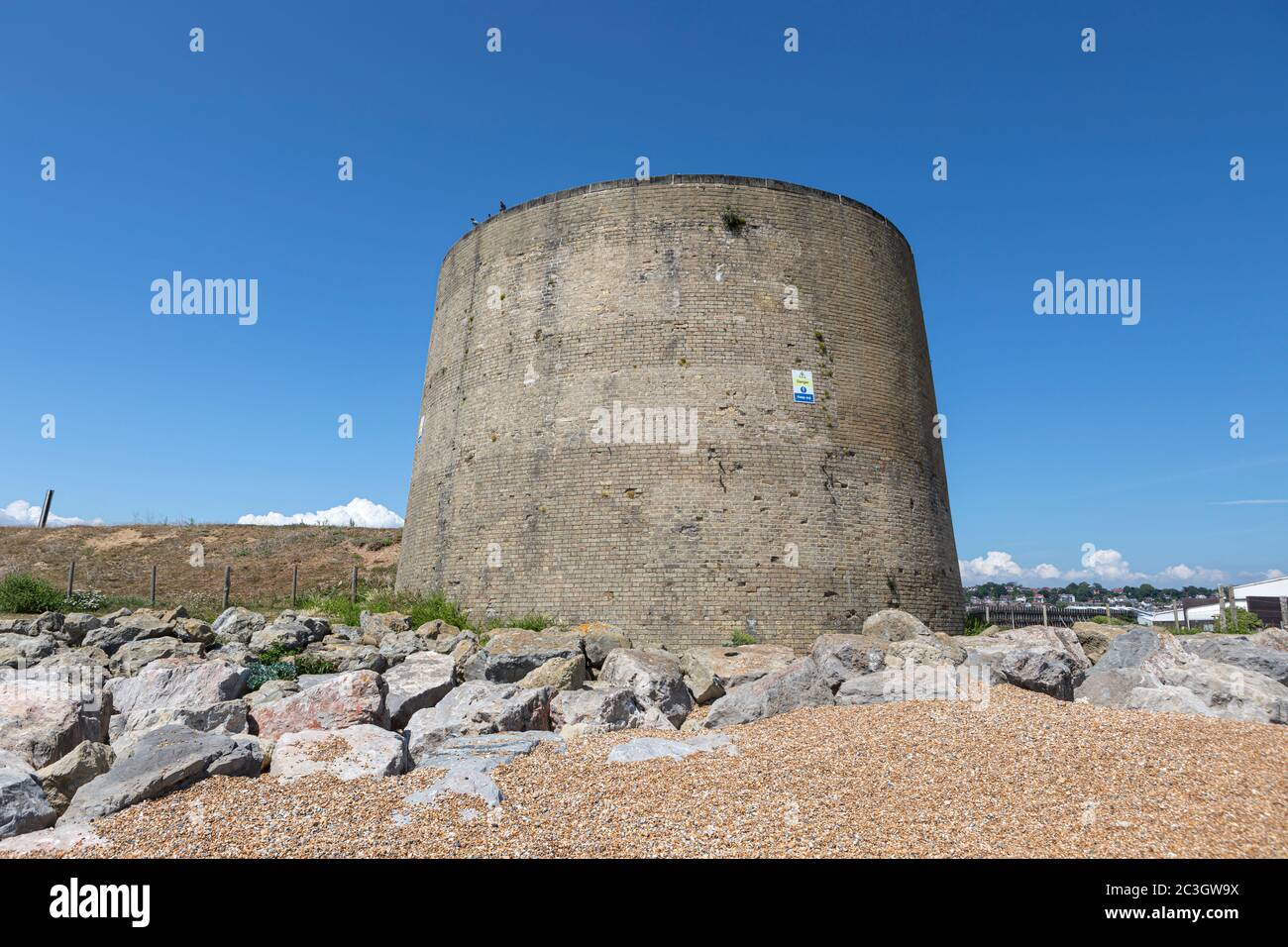 Martello Tower Nummer 14 in Hythe, Kent Stockfoto