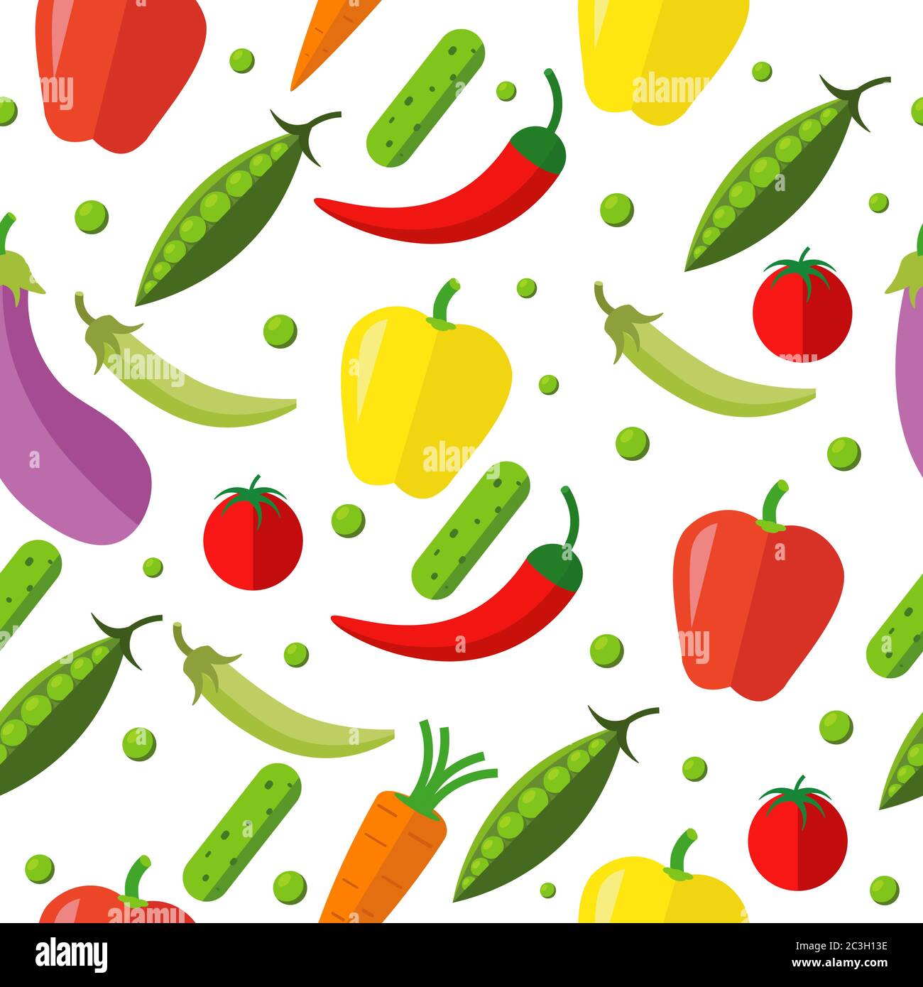 Nahtloses Muster von Gemüse. Vektor-Illustration zum Thema Essen. Stock Vektor