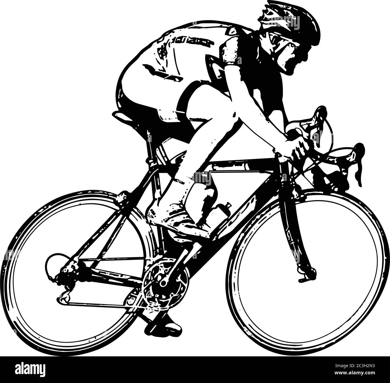 Race Bikyclist Skizze - Vektor Stock Vektor