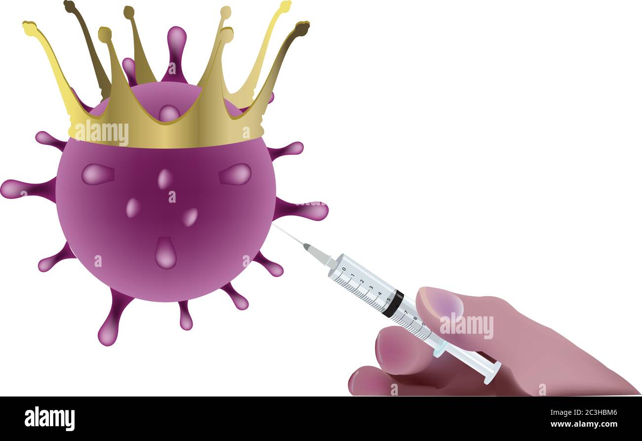 Nahaufnahme der Handoperation eines Arztes mit einem Coronavirus Biss Stockfoto