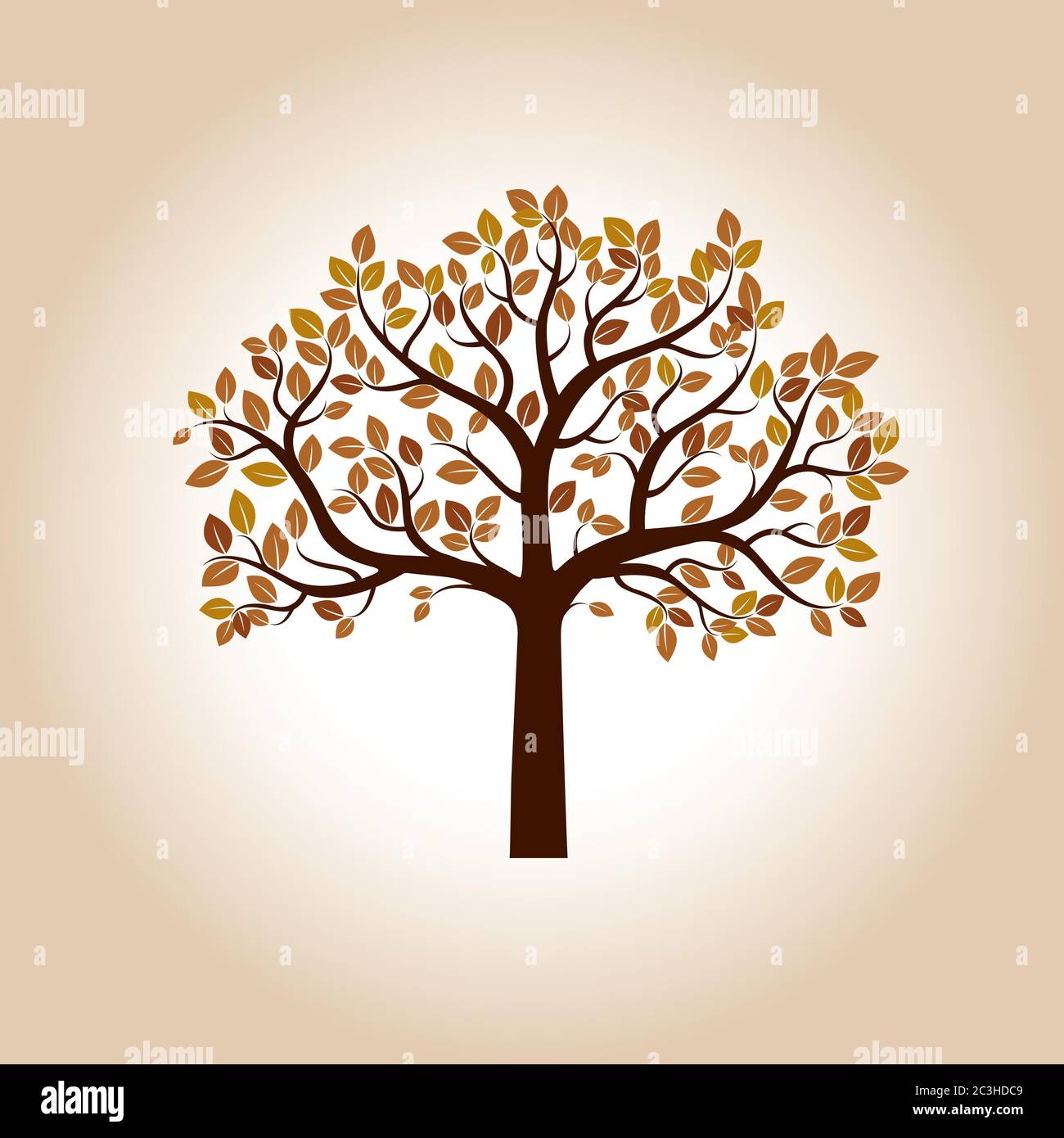 Herbstbaum und Wurzeln. Vektorgrafik. EPS-Datei. Stock Vektor