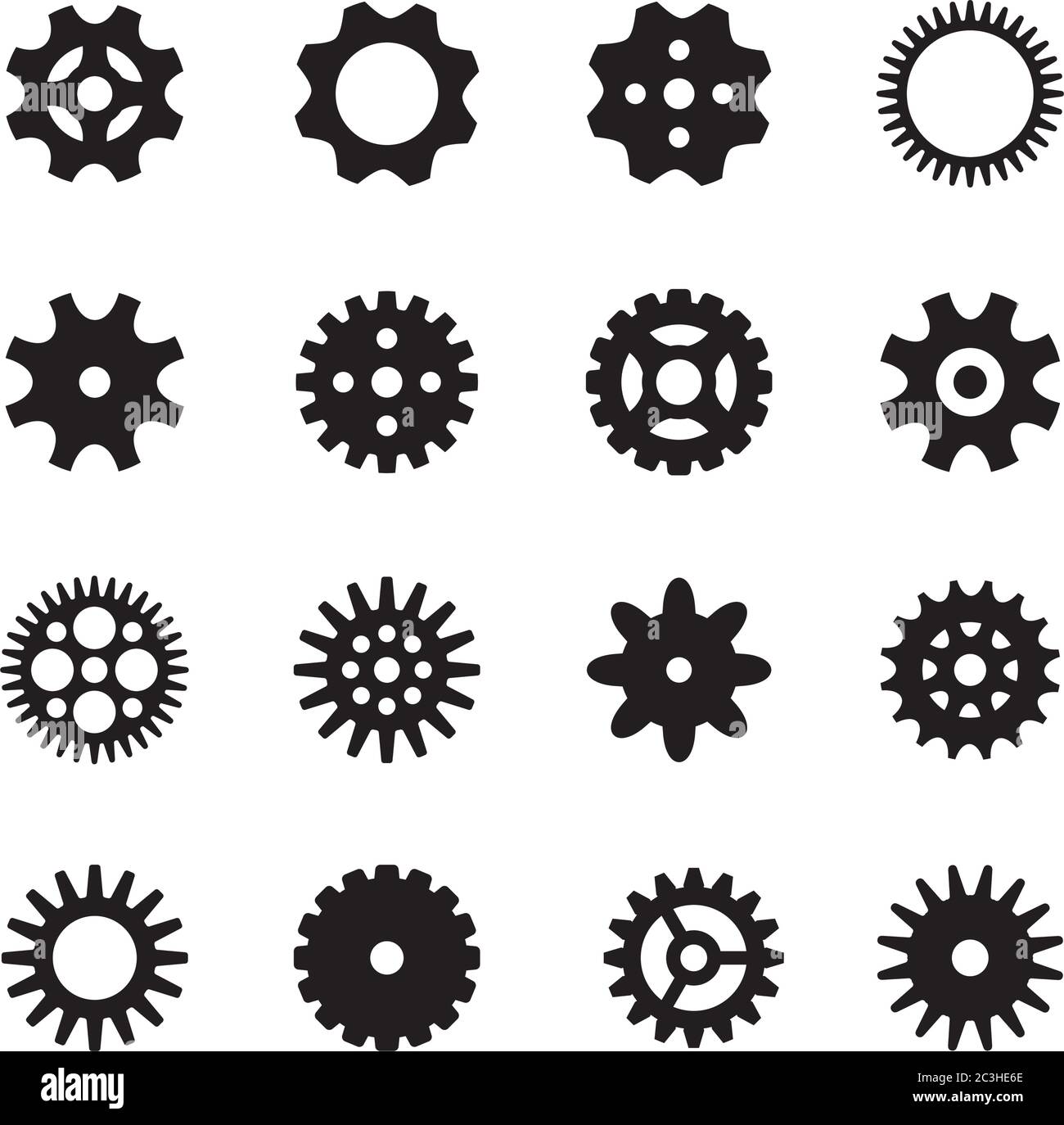 Ein Satz Zahnräder. Vektor-EPS-Dateien Stock Vektor