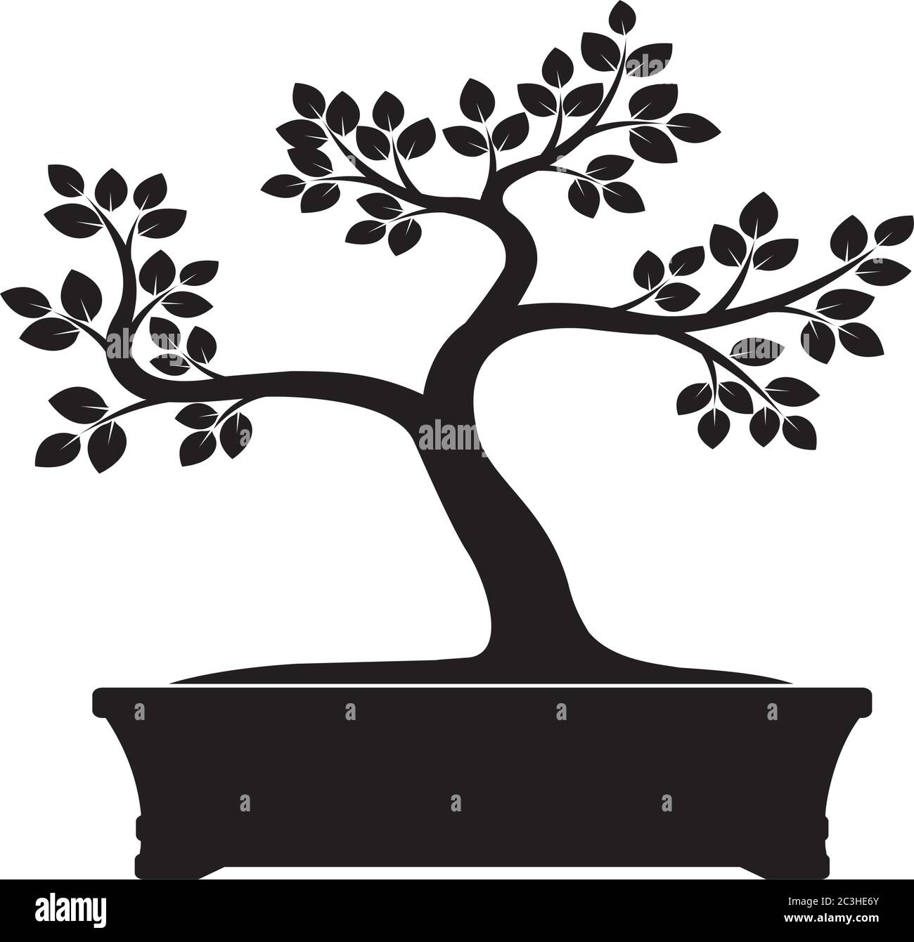 Bonsai-Baum. Vektorgrafik. Japanischer Stil. Stock Vektor