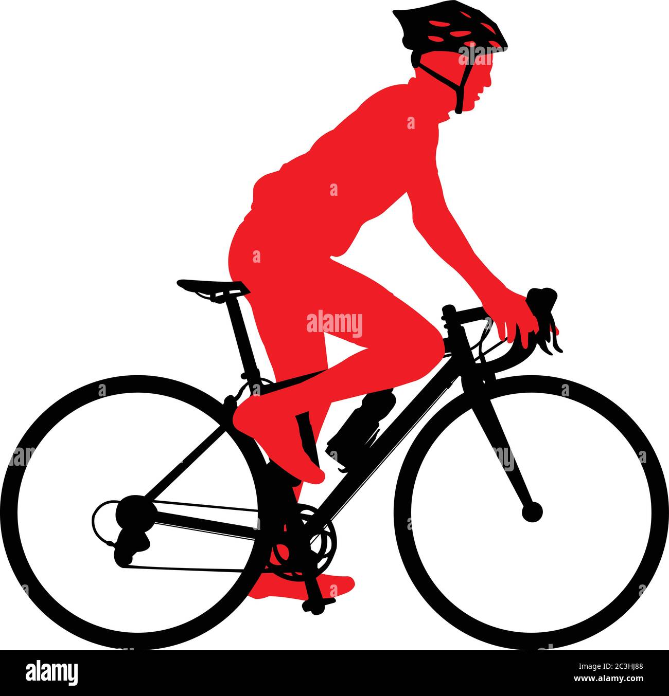 Race Bikyclist Silhouette - Vektor Stock Vektor
