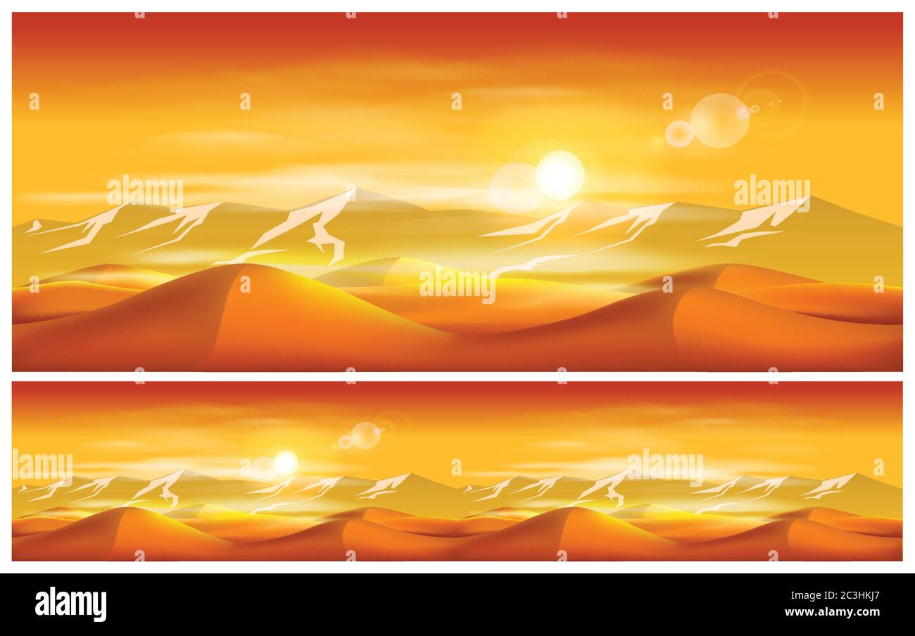 Vektor-Illustration zum östlichen Thema. Wüsten und Sandstürme. Stock Vektor