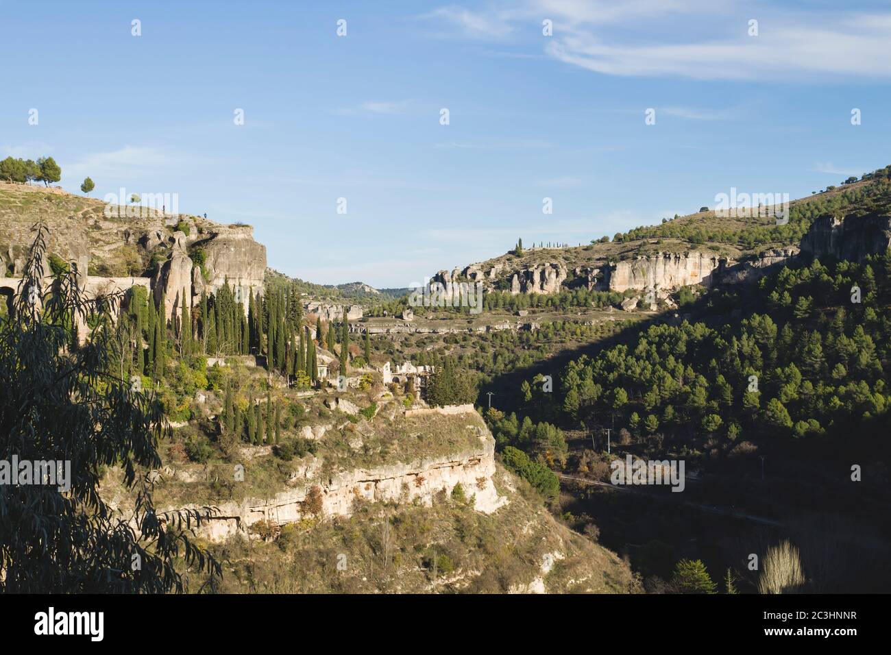 Jucar Flussschlucht Landschaft in Cuenca, Spanien Stockfoto