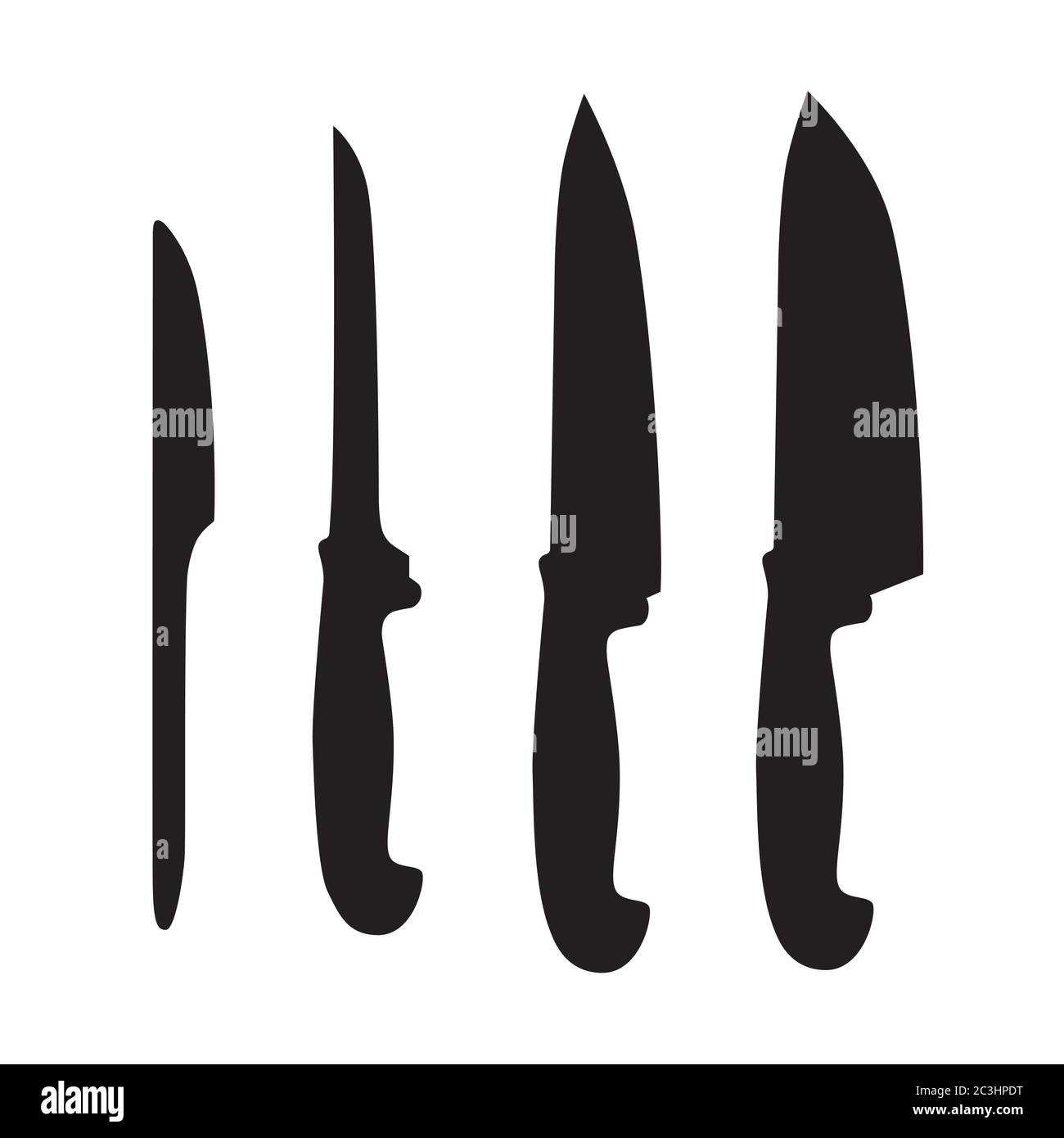 Satz von Tischmessern, abstrakte Vektordarstellung Stock Vektor