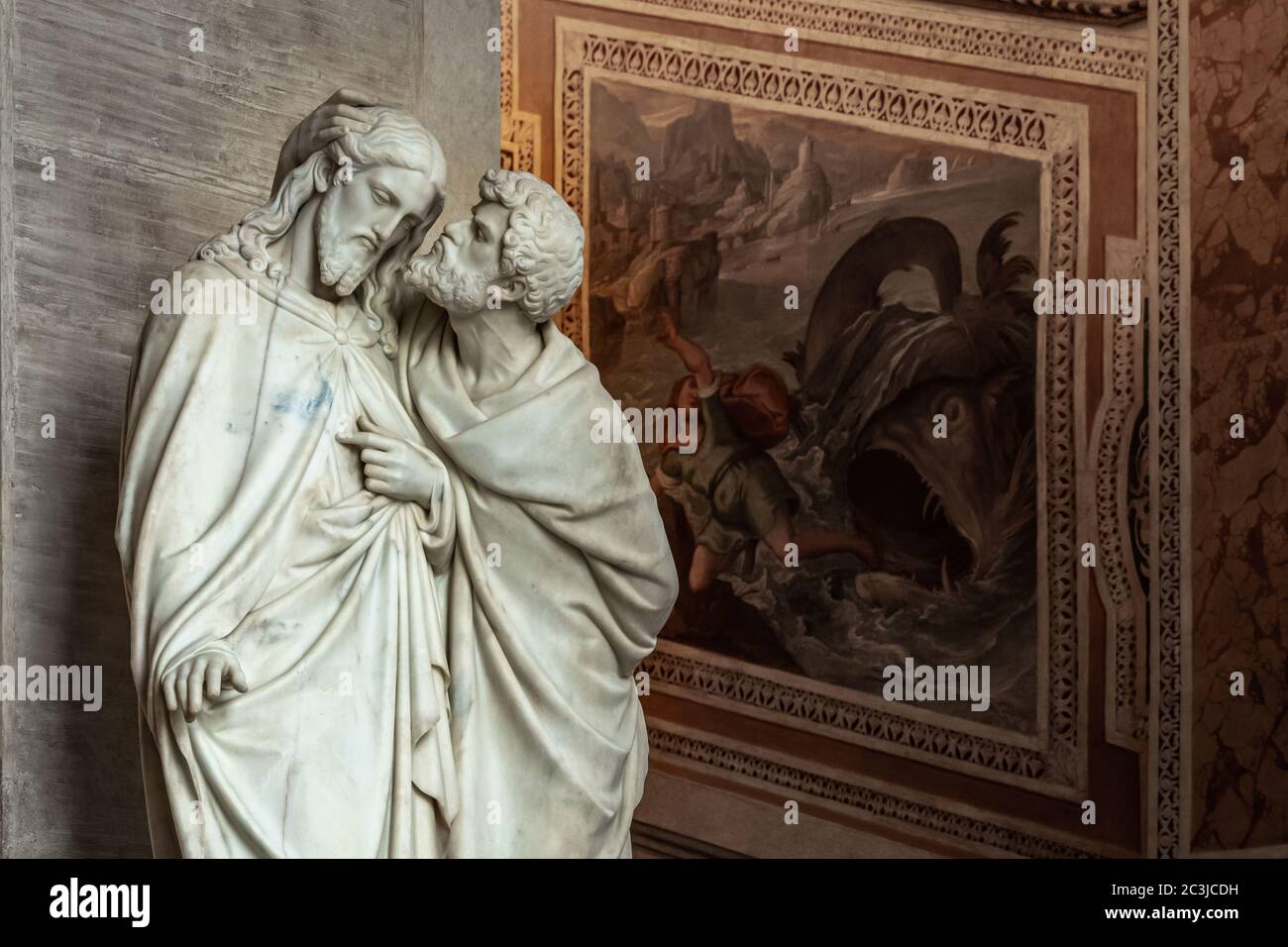 Kuss von Judas. Päpstlicher Schrein der Heiligen Treppe. Rom, Latium Region, Italien, Europa Stockfoto