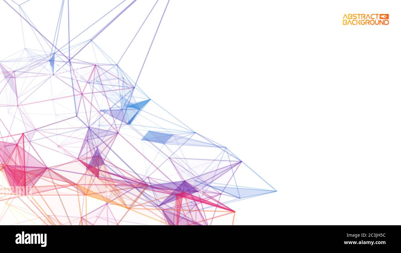 Zusammenfassung des Netzwerkhintergrunds. Connect Technology Geschäftskonzept der Linie Gitter Dreiecksstruktur auf weißem Hintergrund. Globale Internetkommunikation Stock Vektor