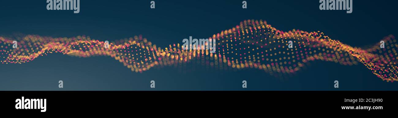 Technologie Hintergrund abstrakt digital futuristische Tapete. Leichtes und kreatives Geschäftskonzept für digitale Kommunikation. Sound Wave Musik Stock Vektor