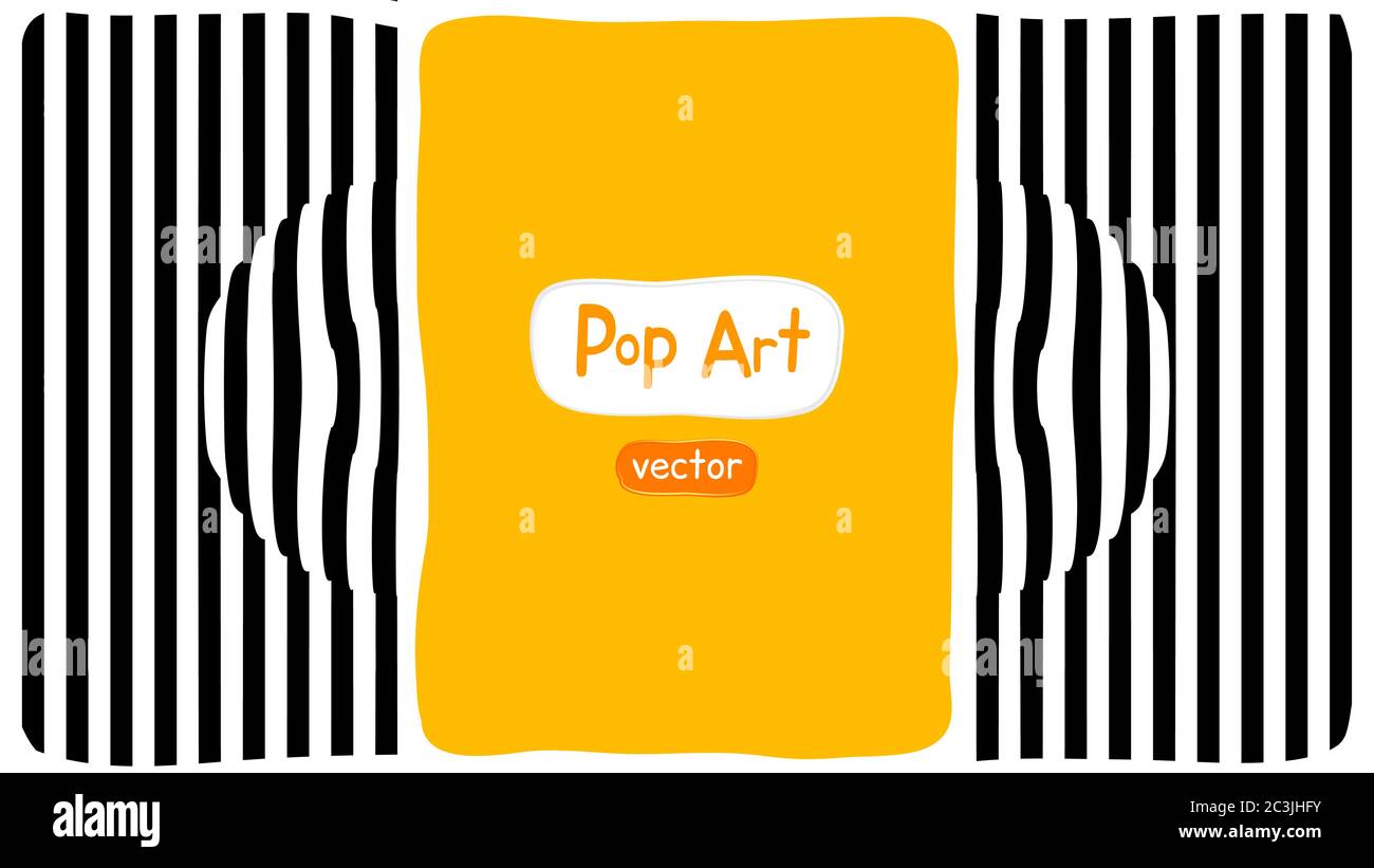 Abstrakt op Art Vektor-Illustration, gelb orange Hintergrund, Pop Art Illustration Design mit optischer Illusion geometrische Linie. Stock Vektor