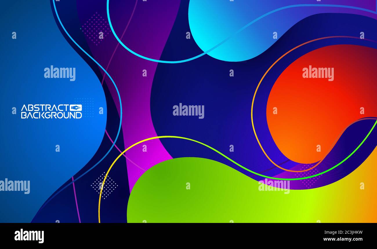 Bunte Website Hintergrund. Papierschnitt-Illustration mit violettem Verlauf auf dunkelblauem Hintergrund. Flaches Layout Vorlage moderner Stil Zukunft Poster Stock Vektor