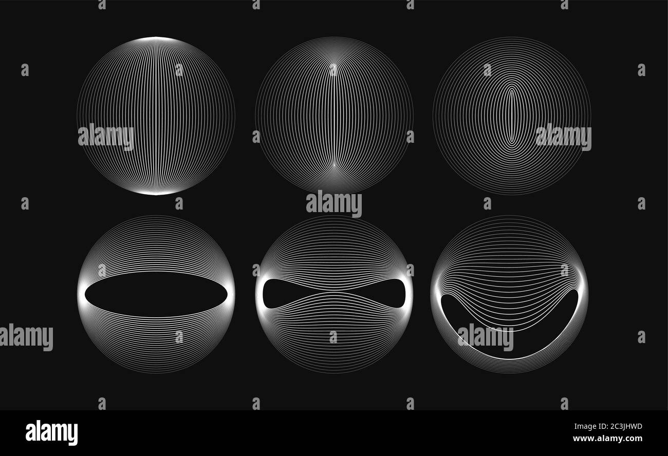 Konzentrische Kreisvektordarstellung. Abstrakte Form geometrische Design Hintergrund. Kreatives Element rund Muster. Dünne kreisförmige Retro-Umrisse Stock Vektor