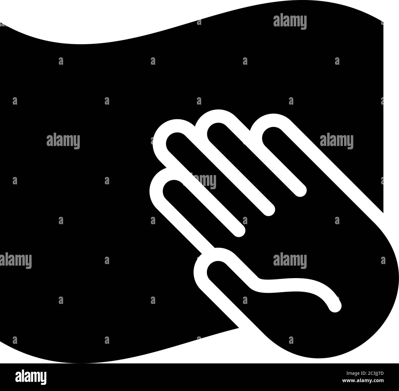 Reinigung Der Oberfläche Mit Einem Handtuch Vektor-Illustration Stock Vektor