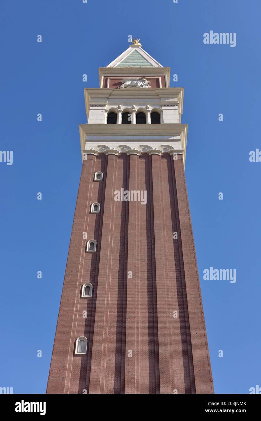 LAS VEGAS, NV - 6 JUN 2020- Außenansicht des Venetian Las Vegas, einem Luxushotel und Casino, in Las Vegas, Nevada, eine Nachbildung von Venedig, Stockfoto