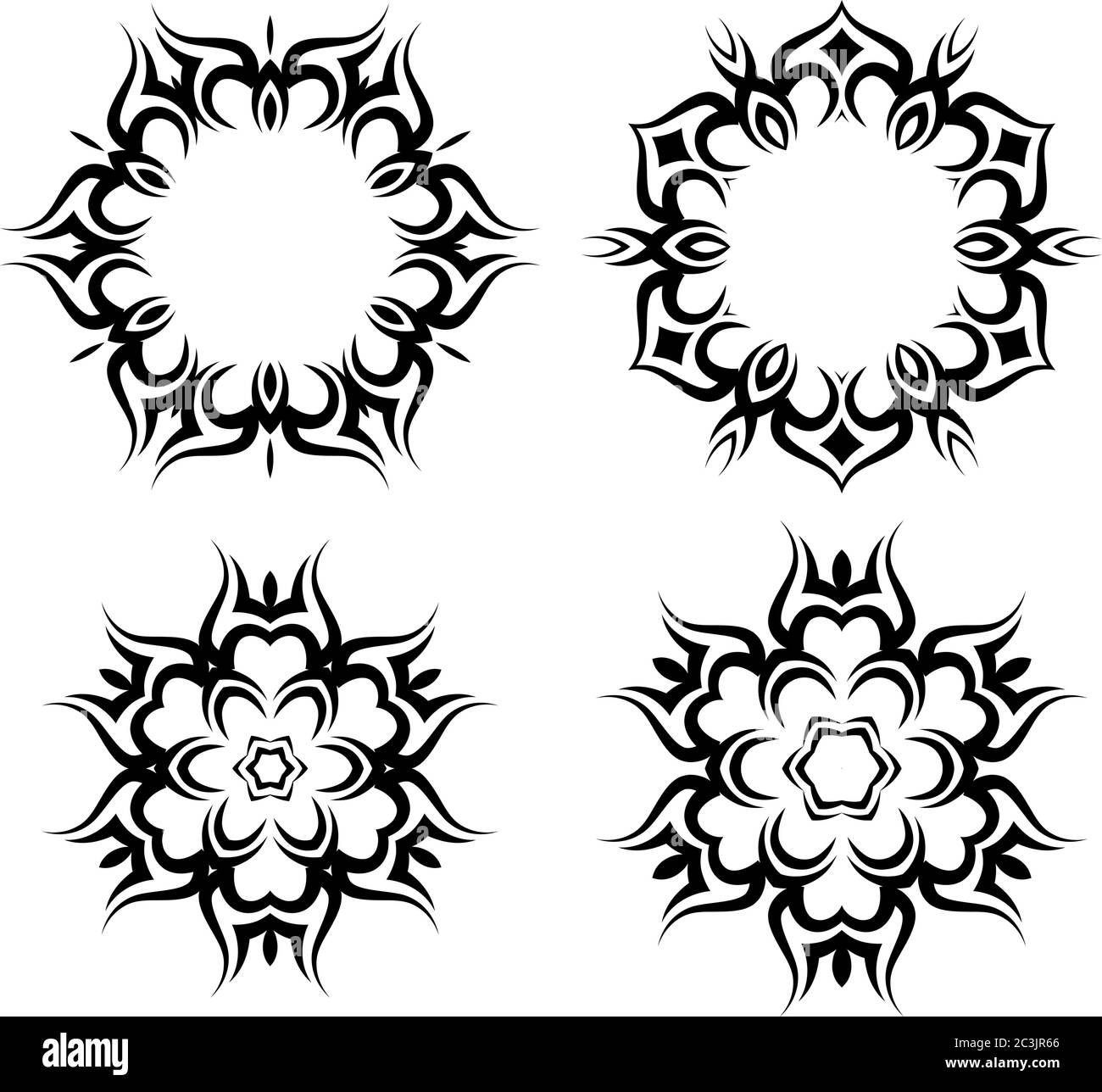 Tribal Tattoo Sonne, Flamme Tribal Design Vektor Illustration Stock Vektor