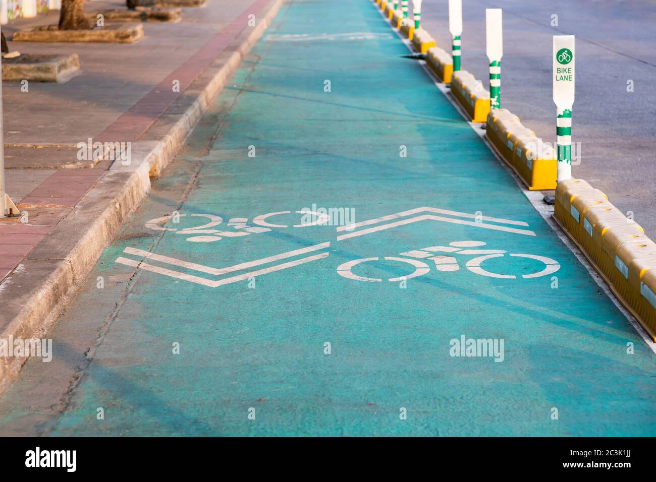 Fahrradwege in Thailand.zur Zeit in der Nähe des Sonnenuntergangs Stockfoto