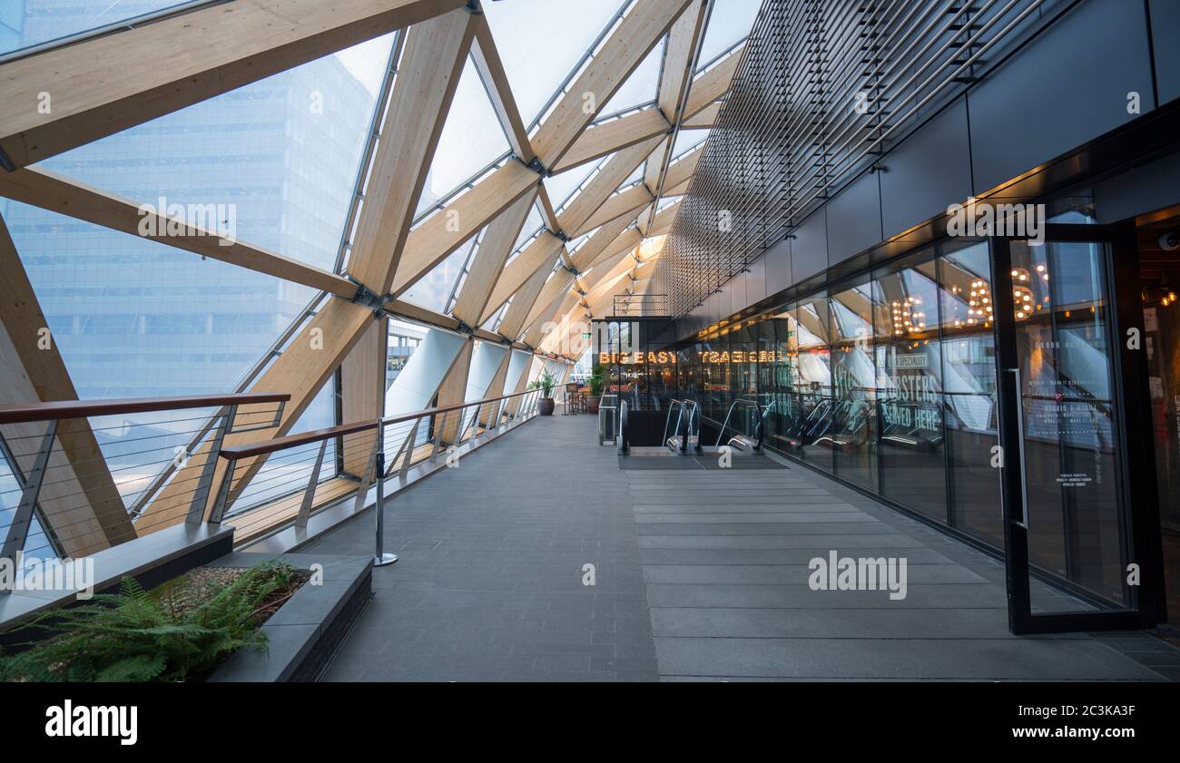 Big Easy Restaurant am Crossrail Place in Canary Wharf - LONDON, ENGLAND - 14. SEPTEMBER 2016 Stockfoto