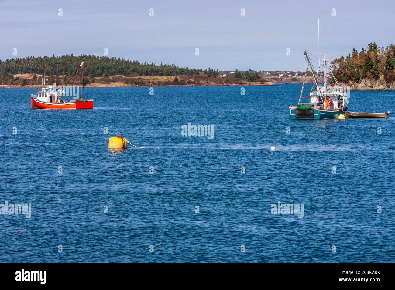 Fischerdorf und den Hafen bei Lubec, Maine über den Kanal von Kanada. Lubec wird gesagt, die östlichste Stadt der zusammenhängenden, kontinentale USA zu sein Stockfoto