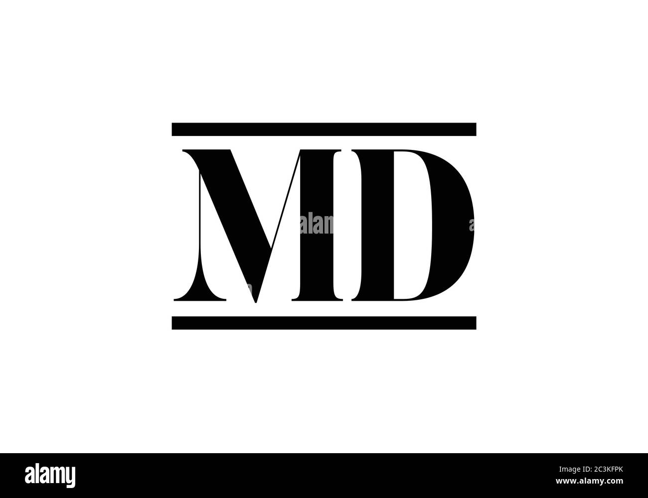 Initial Monogram Letter M D Logo Design Vektor-Vorlage. M D Logo-Design mit Buchstabe Stock Vektor