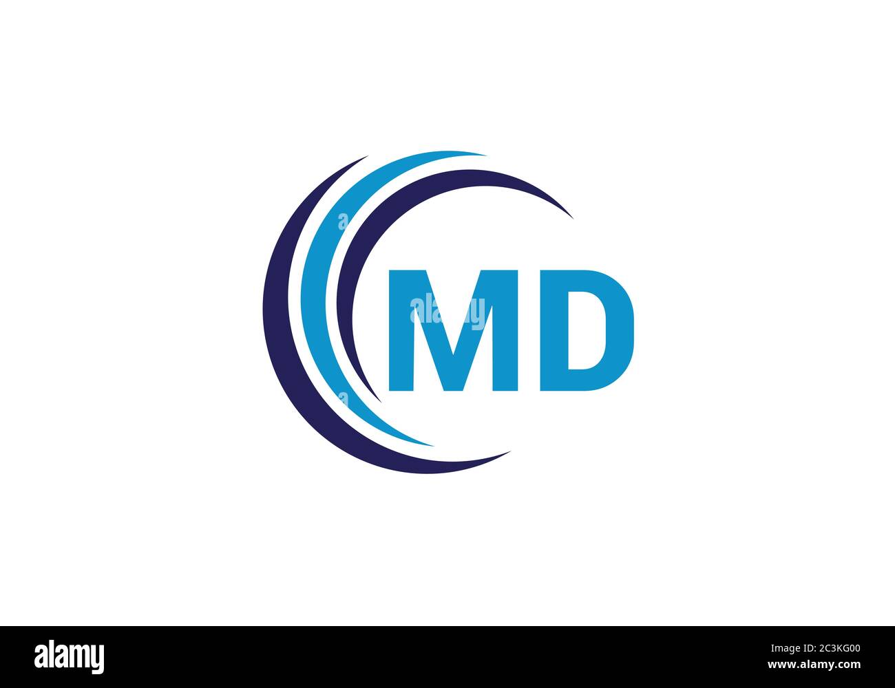 Initial Monogram Letter M D Logo Design Vektor-Vorlage. M D Logo-Design mit Buchstabe Stock Vektor