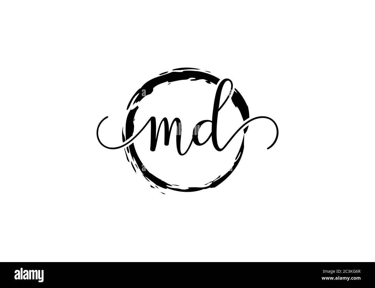 Initial Monogram Letter M D Logo Design Vektor-Vorlage. M D Logo-Design mit Buchstabe Stock Vektor