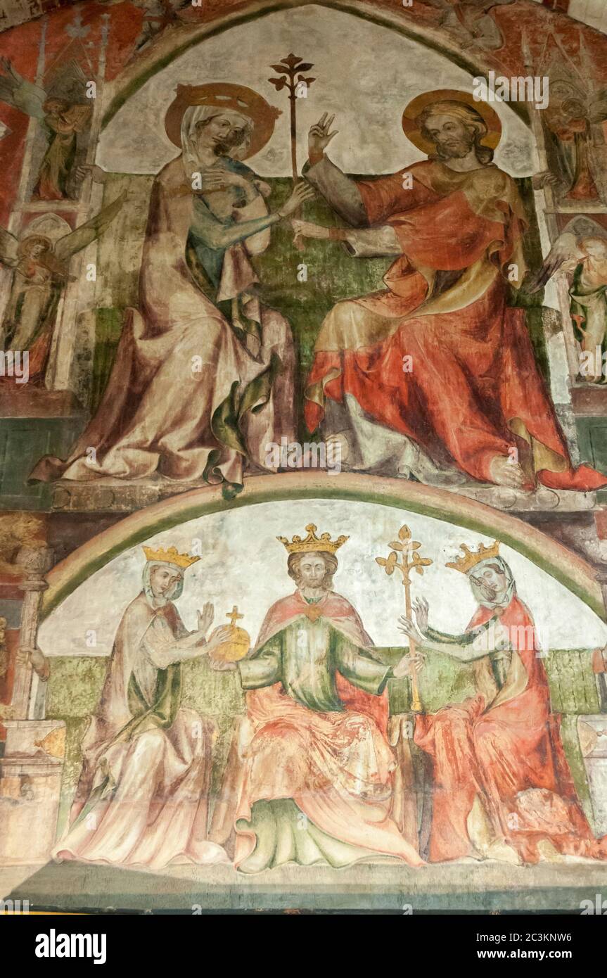 Innenwand des Heiligen-Geist-Krankenhauses eine mittelalterliche Wohltätigkeitseinrichtung in der Hansestadt Lübeck Stockfoto