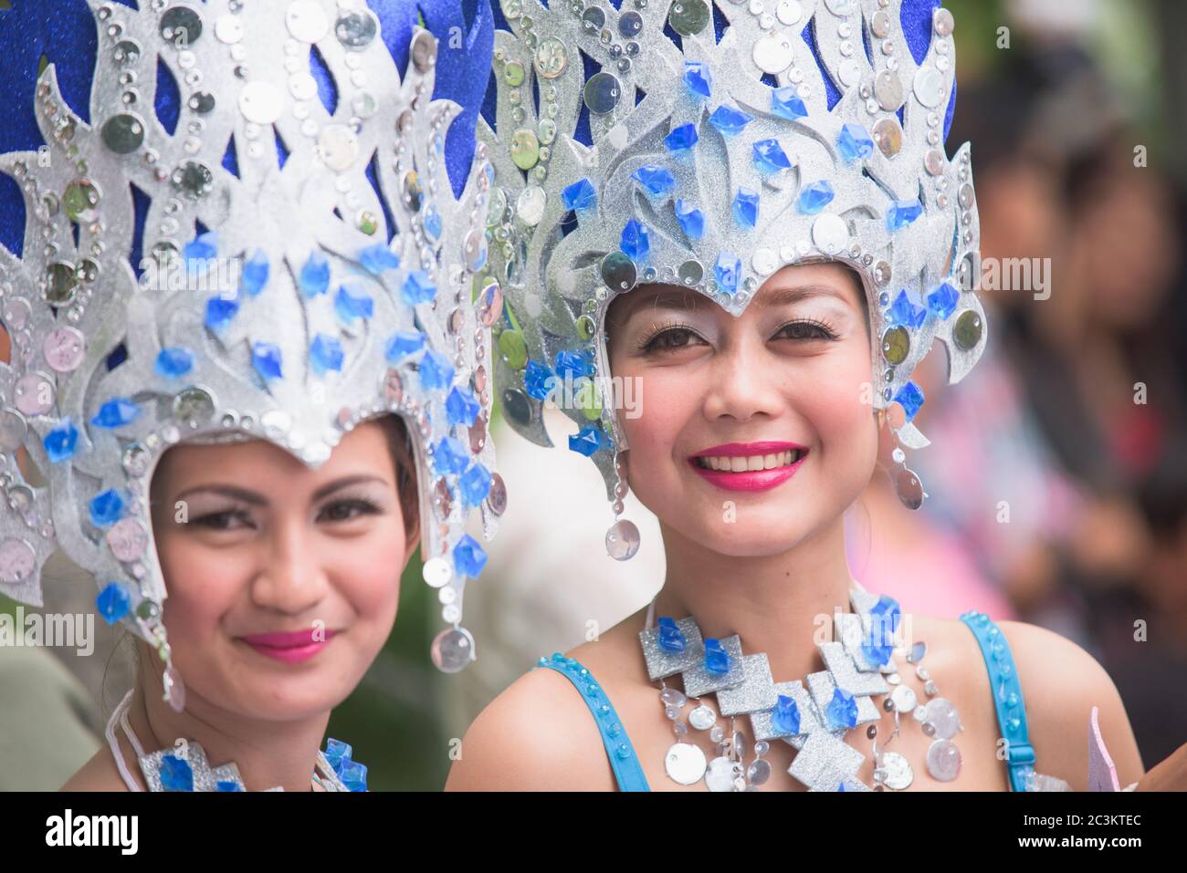 Die Float Parade beim General Santos Tuna Festival am 1. September 2015 in General Santos City, der südlichsten Stadt der Philippinen. Stockfoto