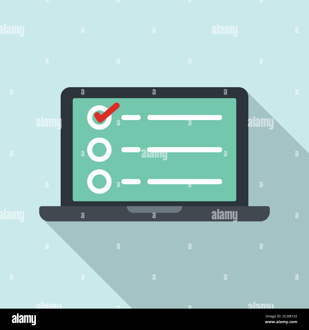 Symbol für die Online-Umfrage der Regierung. Flache Illustration der Regierung Online-Umfrage Vektor-Symbol für Web-Design Stock Vektor