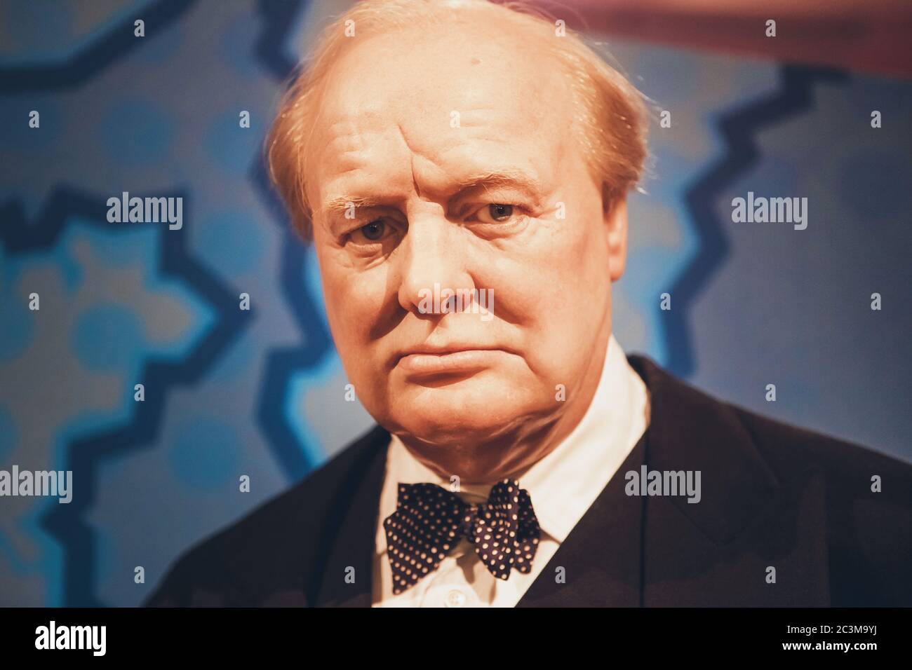 London, Vereinigtes Königreich - 24. August 2017: Sir Winston Leonard Spencer-Churchill ( Winston Churchill ) im Madame Tussauds Wachsmuseum in London Stockfoto