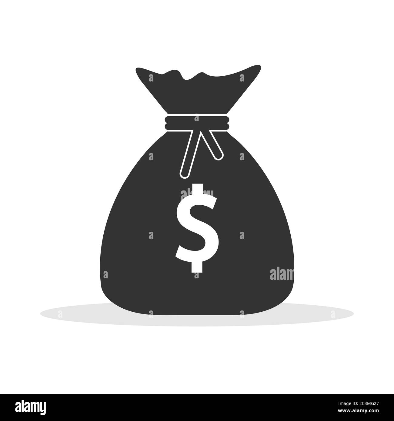 Tüte Geld. Einfaches flaches Symbol auf weißem Hintergrund isoliert Stock Vektor