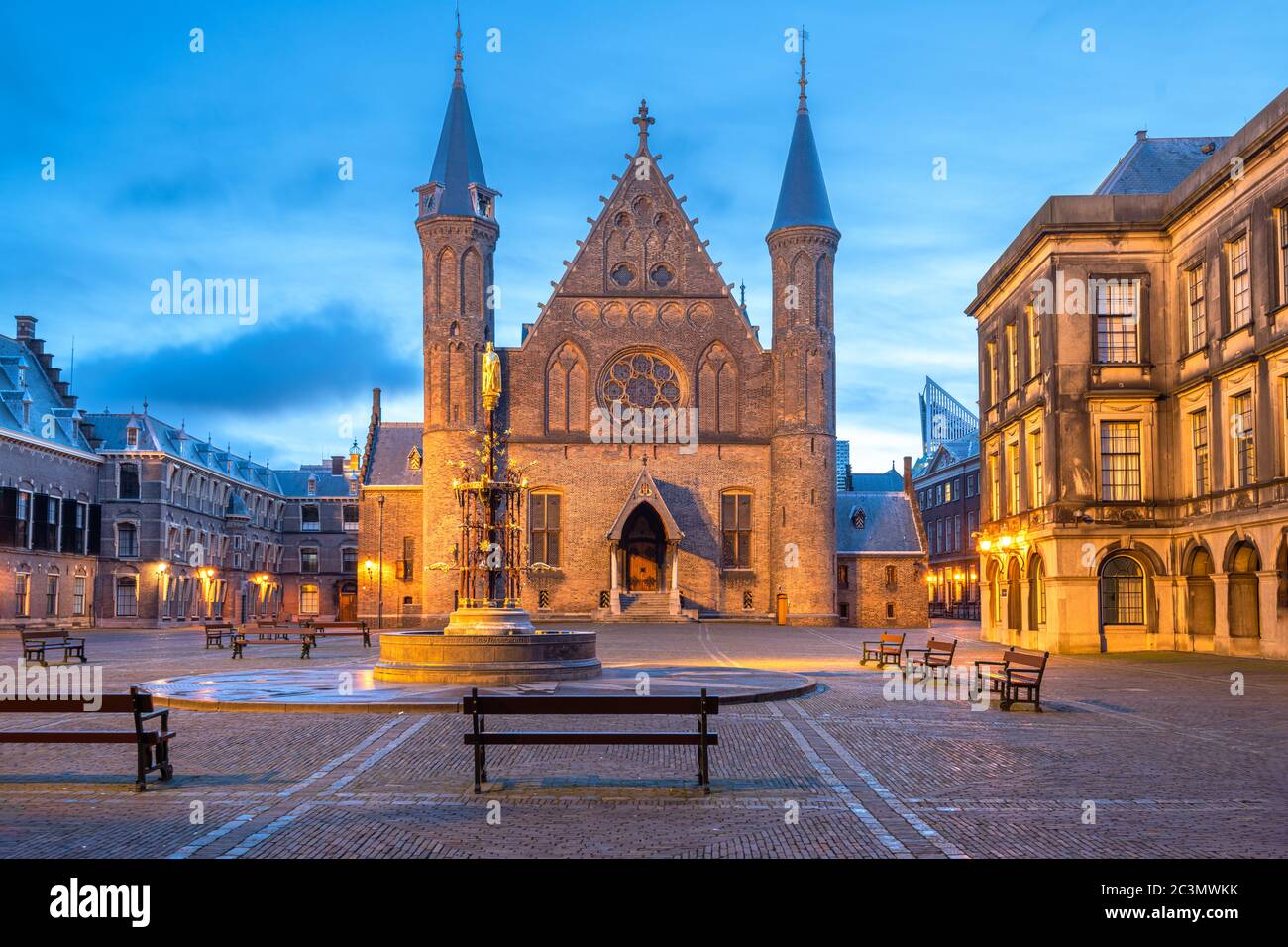 Den Haag, Niederlande, in der Morningzeit am Ridderzaal. Stockfoto