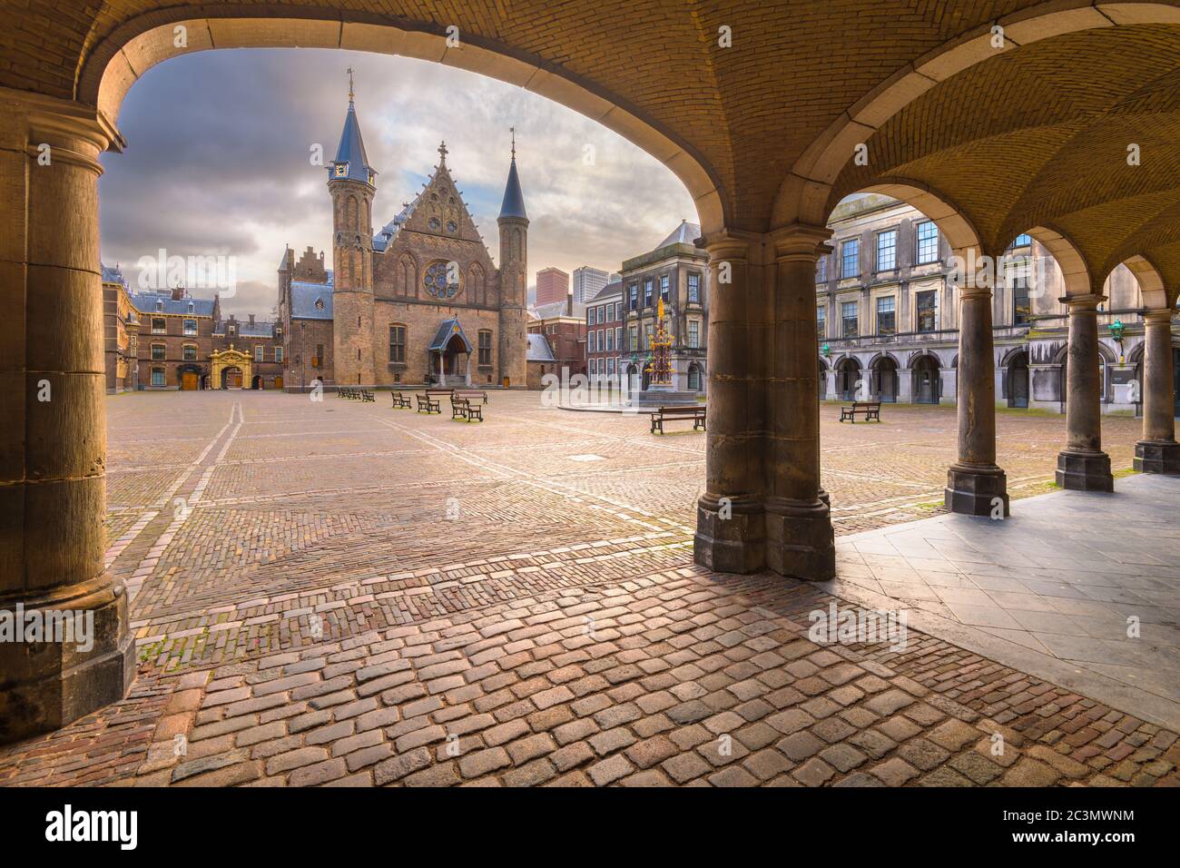 Den Haag, Niederlande, in der Morningzeit am Ridderzaal. Stockfoto