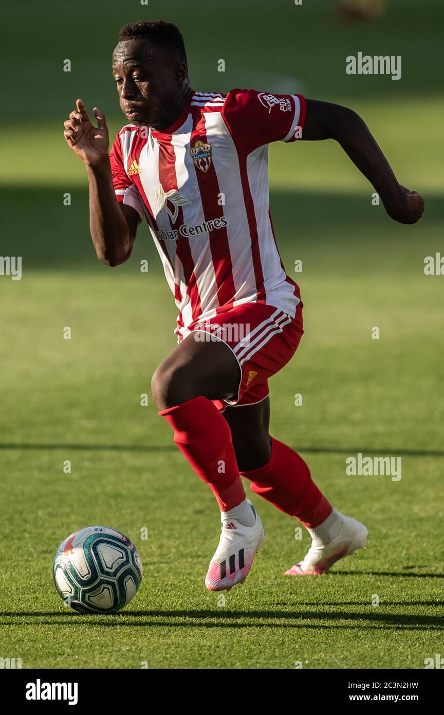 Appiah von UD Almeria (31) während des La Liga SmartBank-Spiels zwischen Real Zaragoza und UD Almeria am 20. Juni 2020 in La Romareda in Zaragoza, Spanien. . Almeria gewann den 0:2. (Foto von Daniel Marzo/Pacific Press/Sipa USA) Stockfoto
