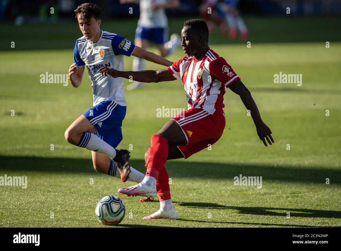 Appiah von UD Almeria (31) während des La Liga SmartBank-Spiels zwischen Real Zaragoza und UD Almeria am 20. Juni 2020 in La Romareda in Zaragoza, Spanien. . Almeria gewann den 0:2. (Foto von Daniel Marzo/Pacific Press/Sipa USA) Stockfoto