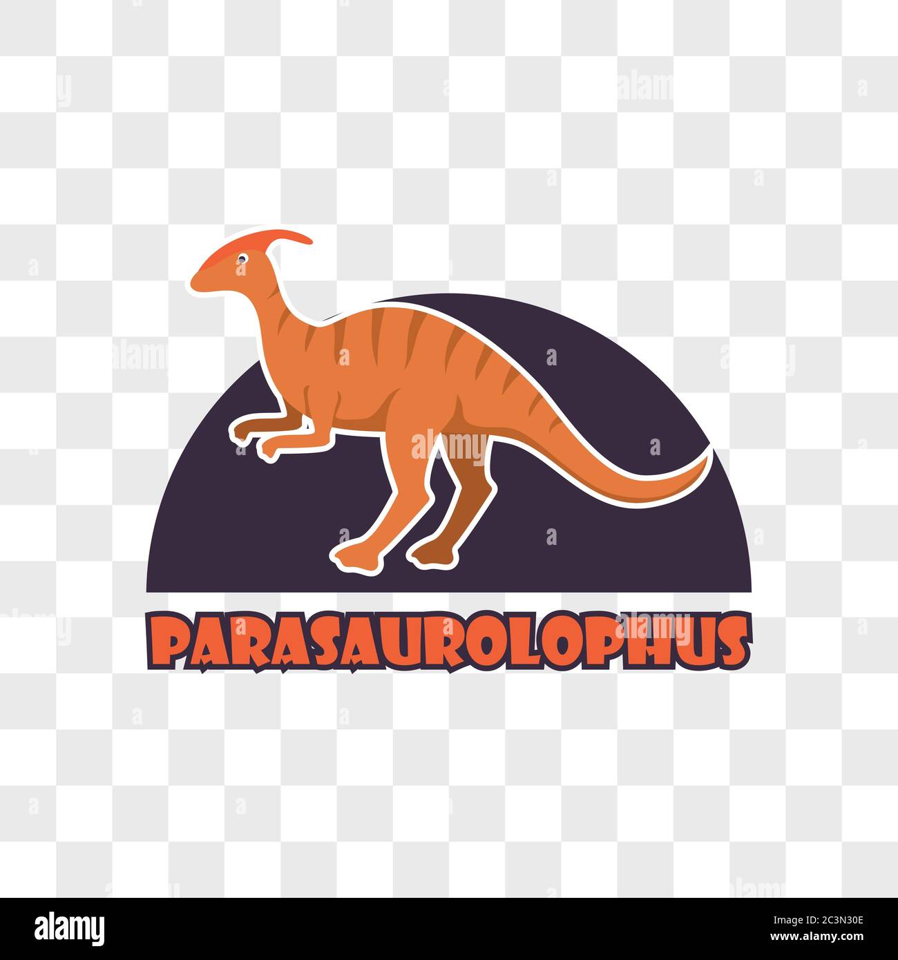 Dinosaurier parasaurolophus isoliert auf transparentem Hintergrund. vektor-Illustration Stock Vektor