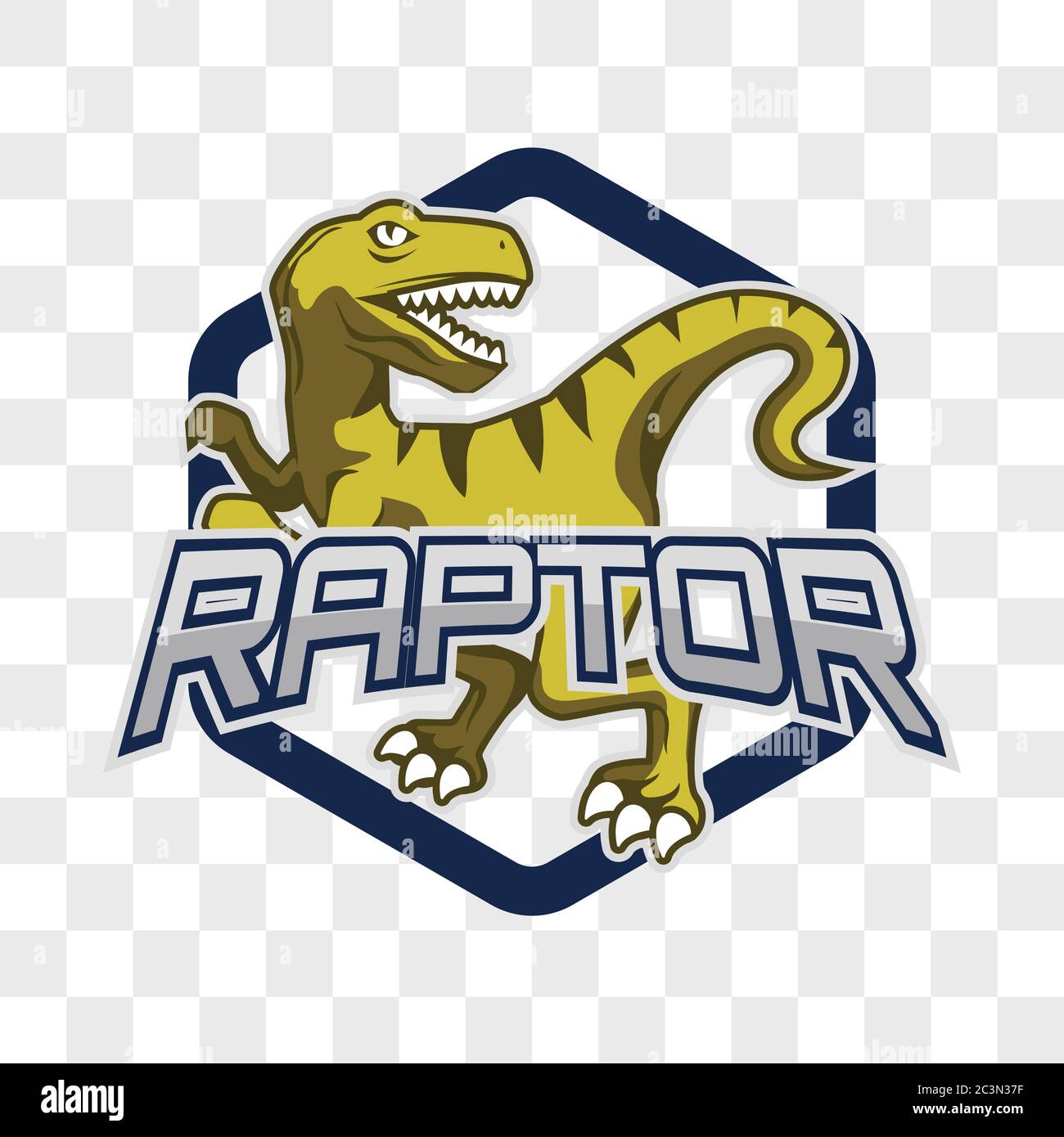 raptor Dinosaurier isoliert auf transparentem Hintergrund. vektor-Illustration Stock Vektor