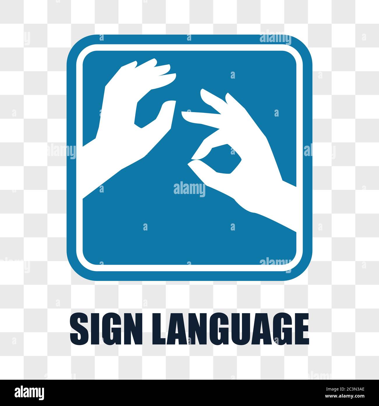 Hand mit Gebärdensprache Geste auf transparentem Hintergrund. vektor-Illustration Stock Vektor