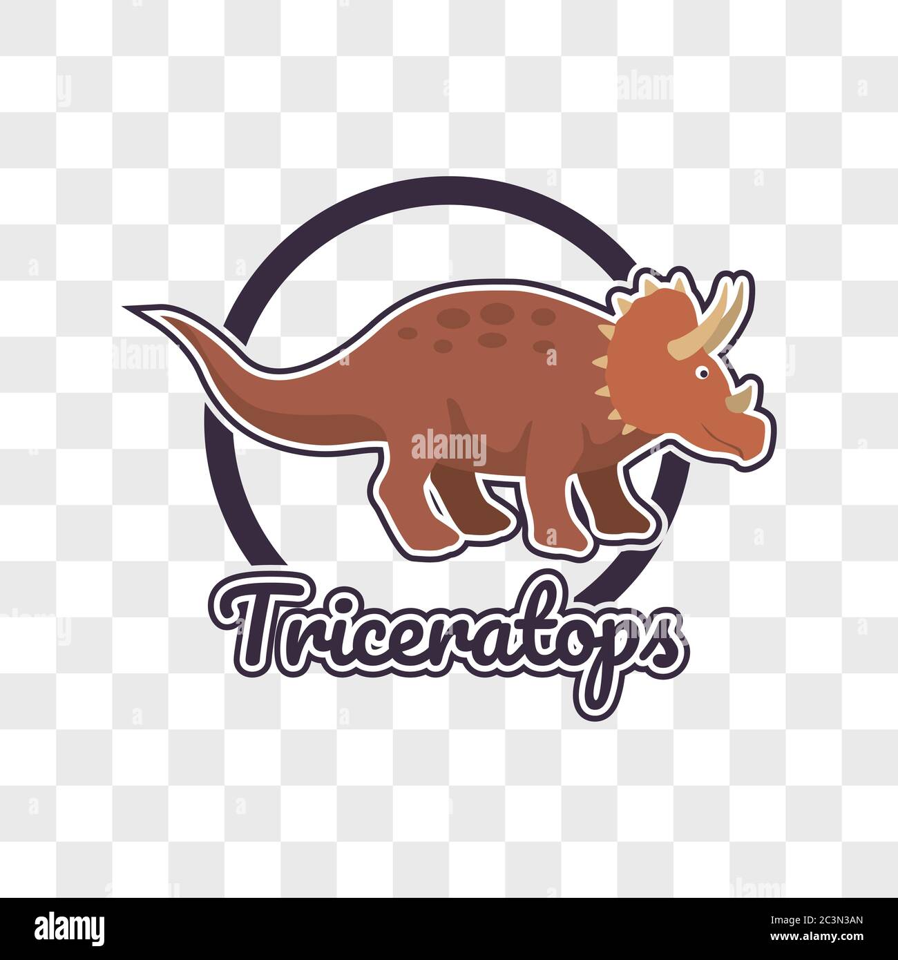 Dinosaurier Triceratops isoliert auf transparentem Hintergrund. vektor-Illustration Stock Vektor