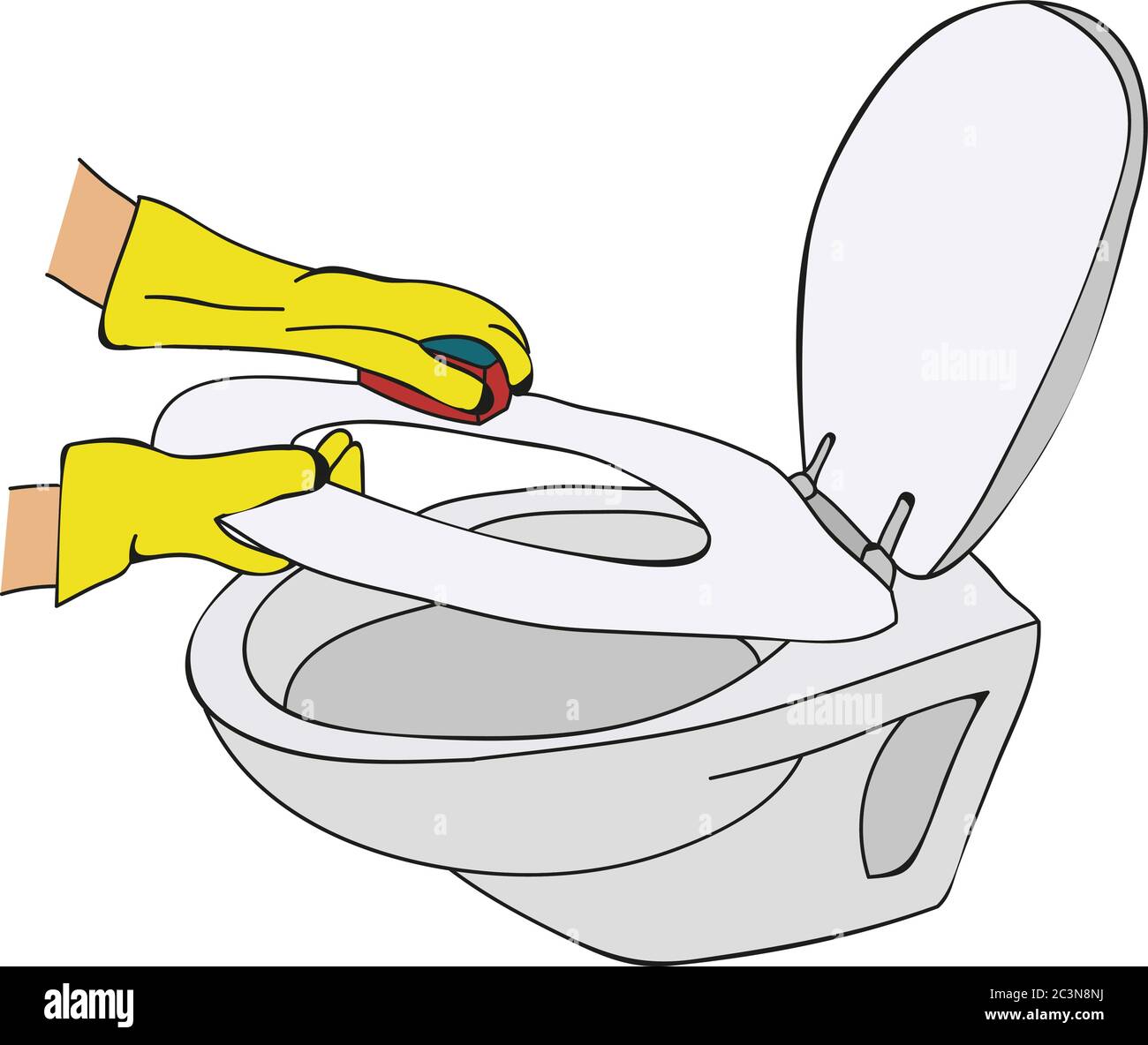 vektor, Reinigung, Toilettenwäsche Stock Vektor