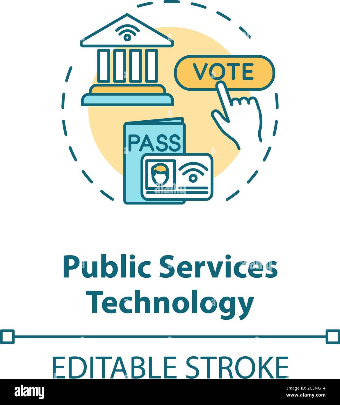 Symbol für das Konzept der öffentlichen Diensttechnik Stock Vektor