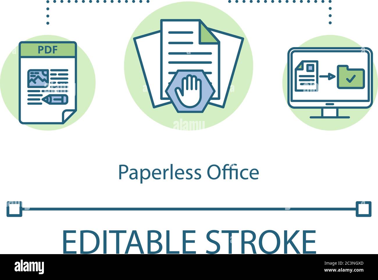 Symbol für papierloses Bürokonzept Stock Vektor