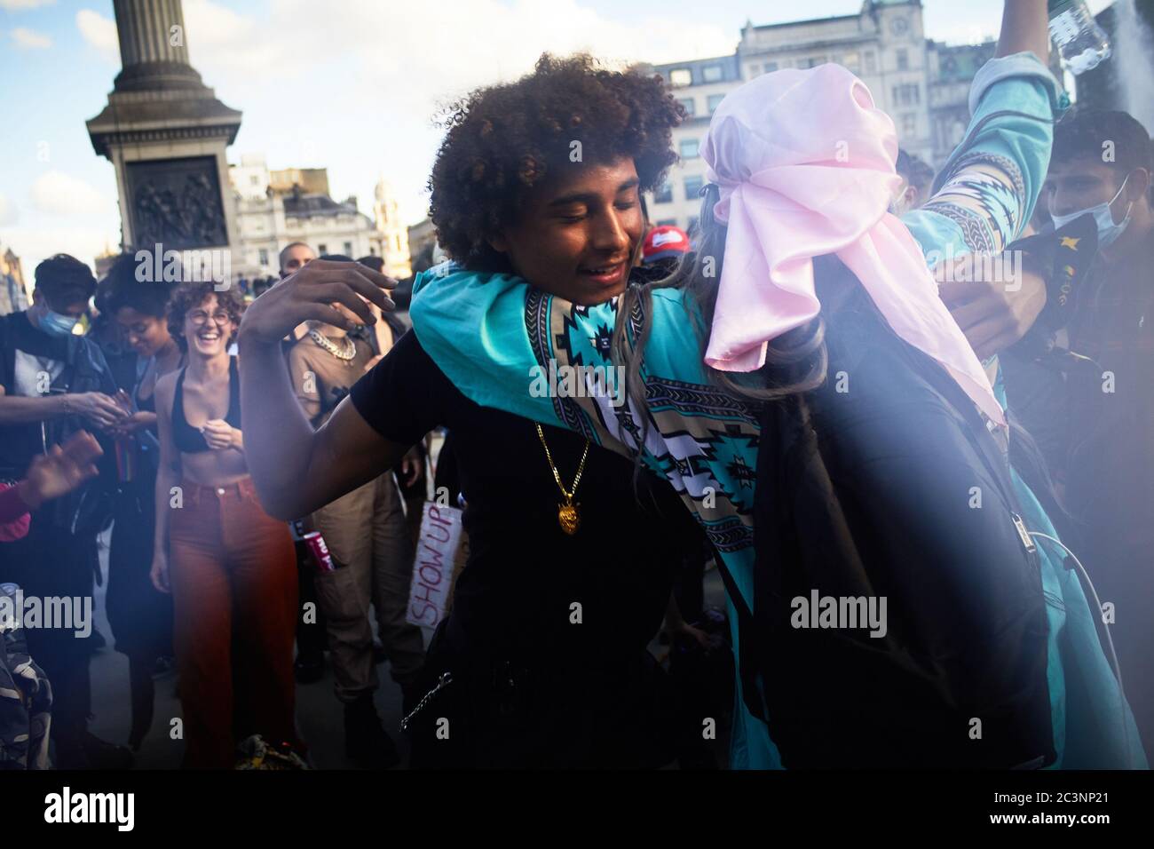 London, Großbritannien, 20/06/2020, Demonstranten der Schwarzen Leben Stockfoto