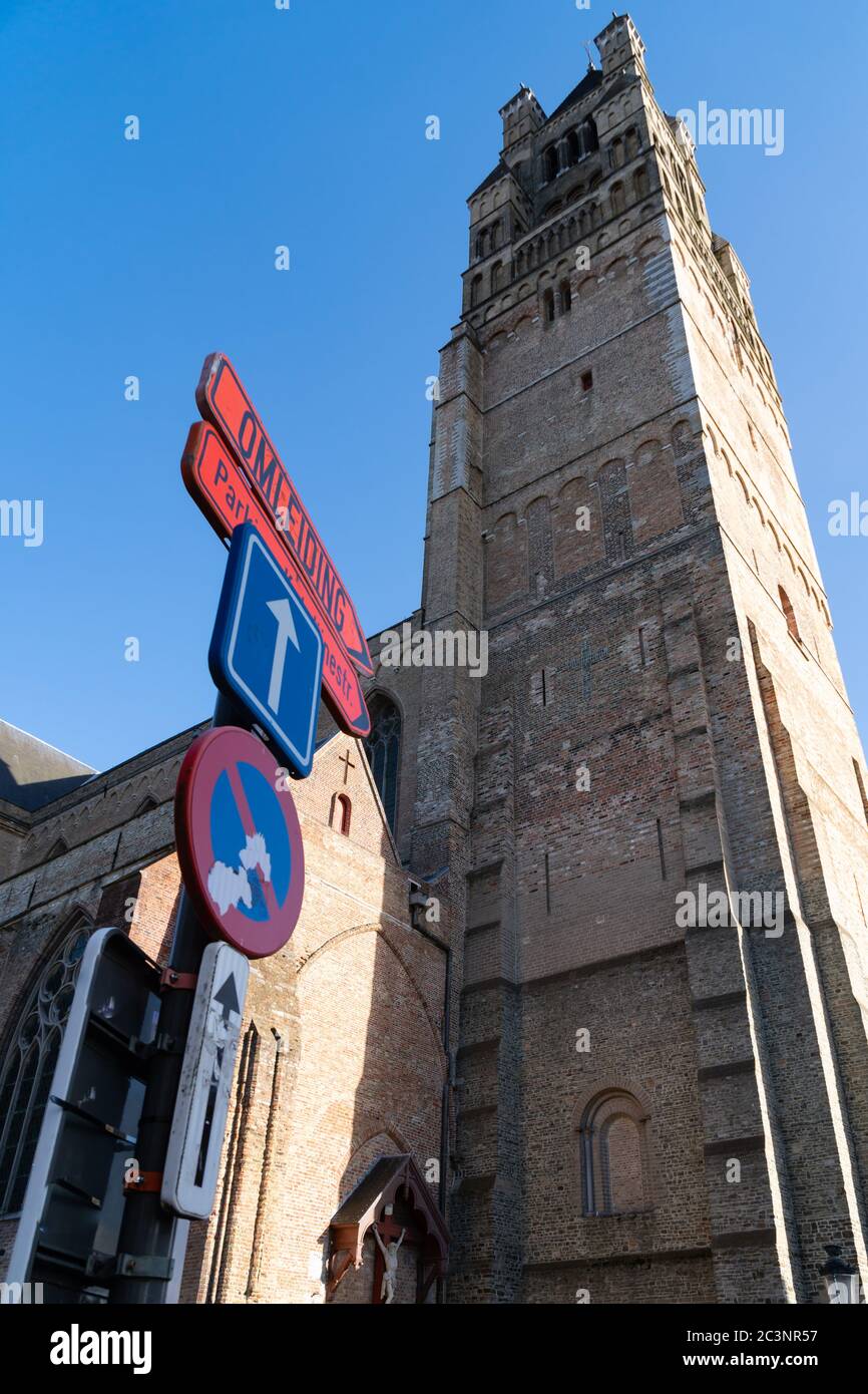 Kathedrale von Saint Salvator, Altstadt von Brügge, Belgien. Stockfoto