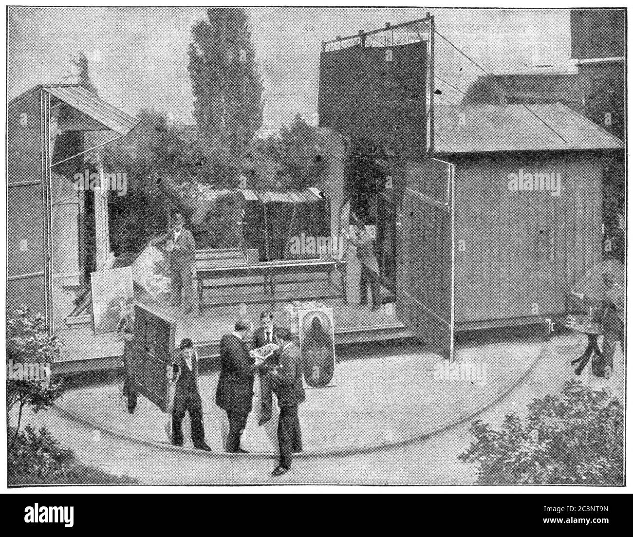 Outdoor Photography Lab von Meisenbach Riffarth & Co. Illustration des 19. Jahrhunderts. Weißer Hintergrund. Stockfoto