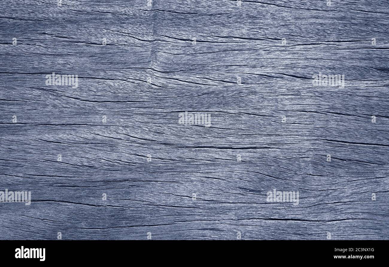 Detail aus Holzmaserung in blau. Stockfoto