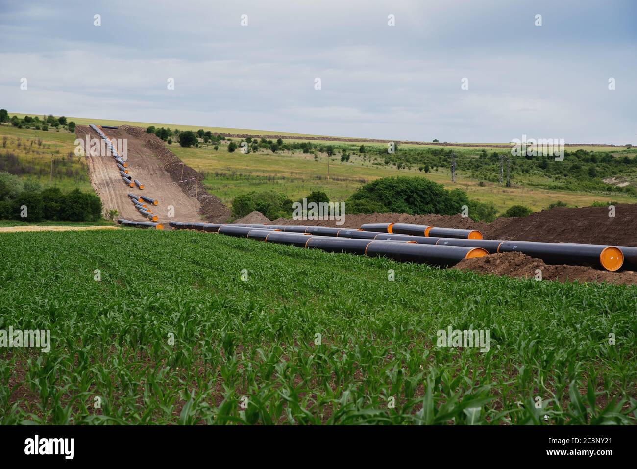 Turkish Stream die zweite Linie in Bulgarien. Stockfoto