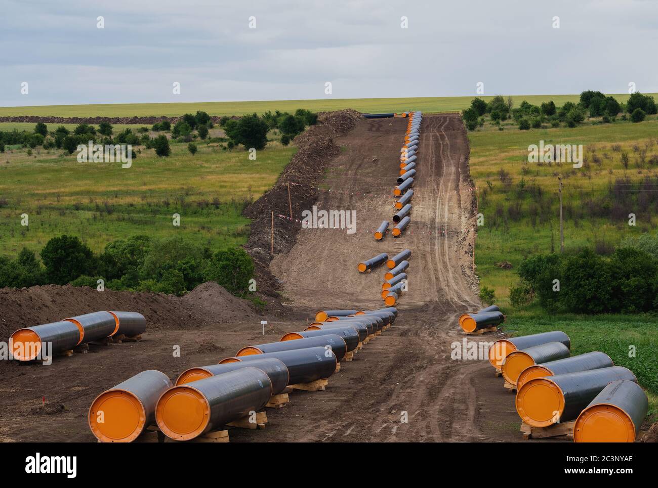 Bauarbeiten für Pipeline Turkish Stream die zweite Linie in Bulgarien Stockfoto